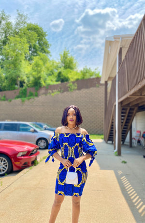 IFE AFRICAN PRINT SMOCKED DRESS