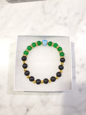Green & Black Beads Bracelet